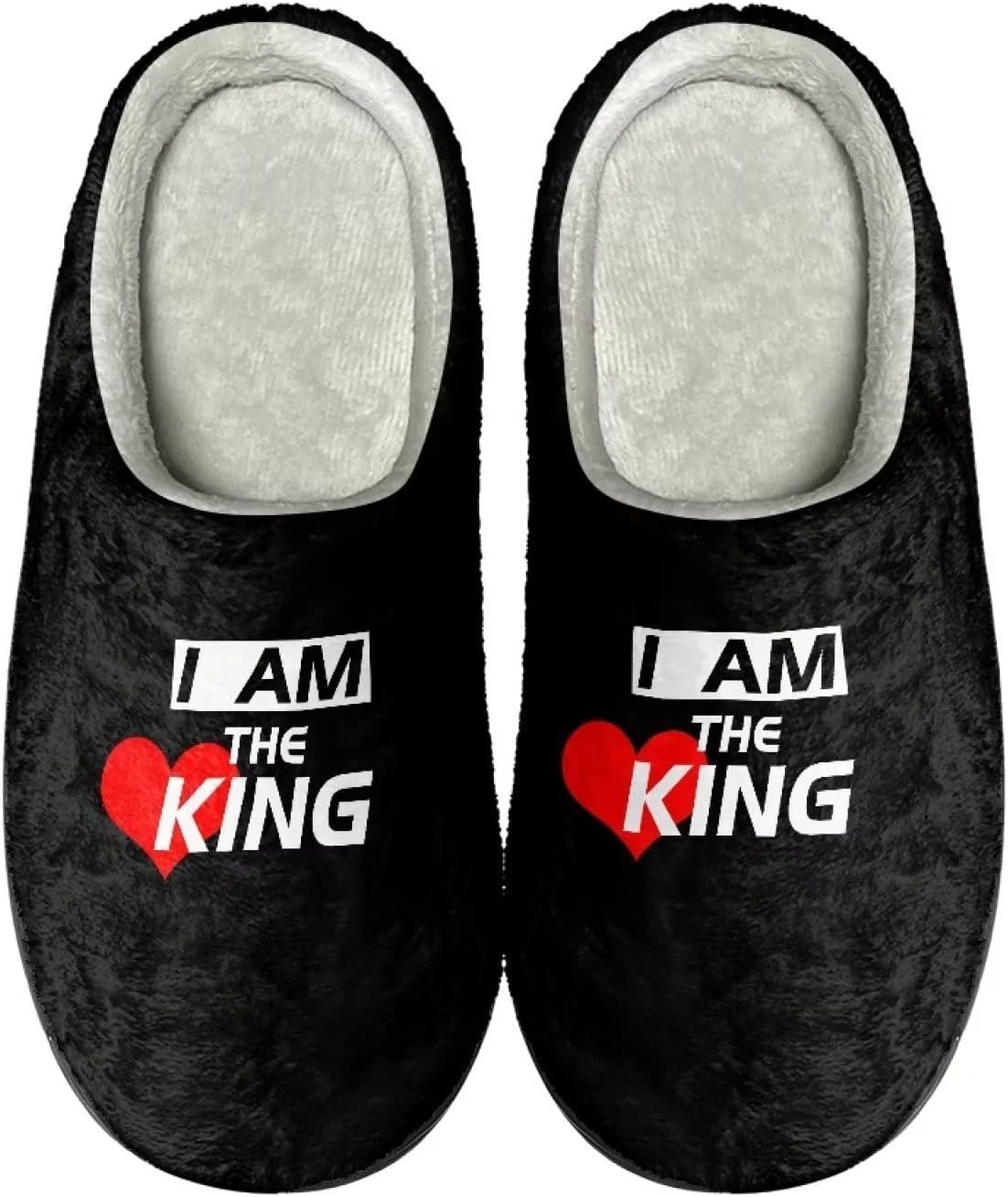 

Теплые тапочки для пары и семьи, осенне-зимняя обувь для дома и общежития, с мягкой подошвой и противоскользящей структурой, для женщин и мужчин Giftpuzz, I Am the King
