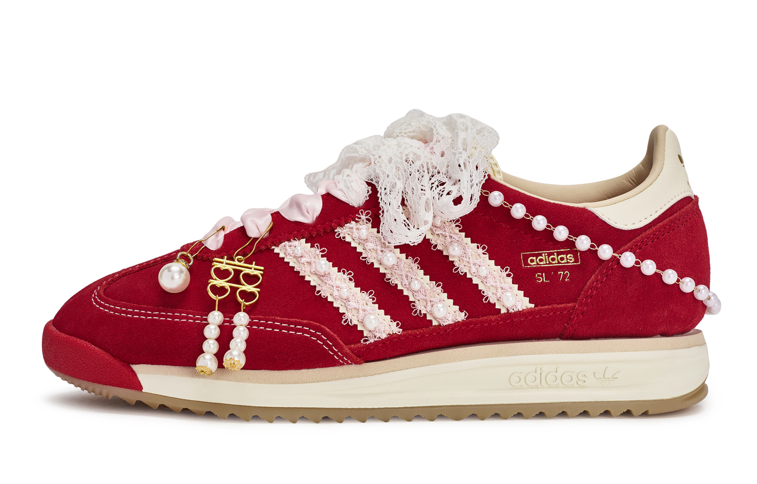 

Adidas Originals SL72 RS кроссовки Low top Unisex красные розовые золотые