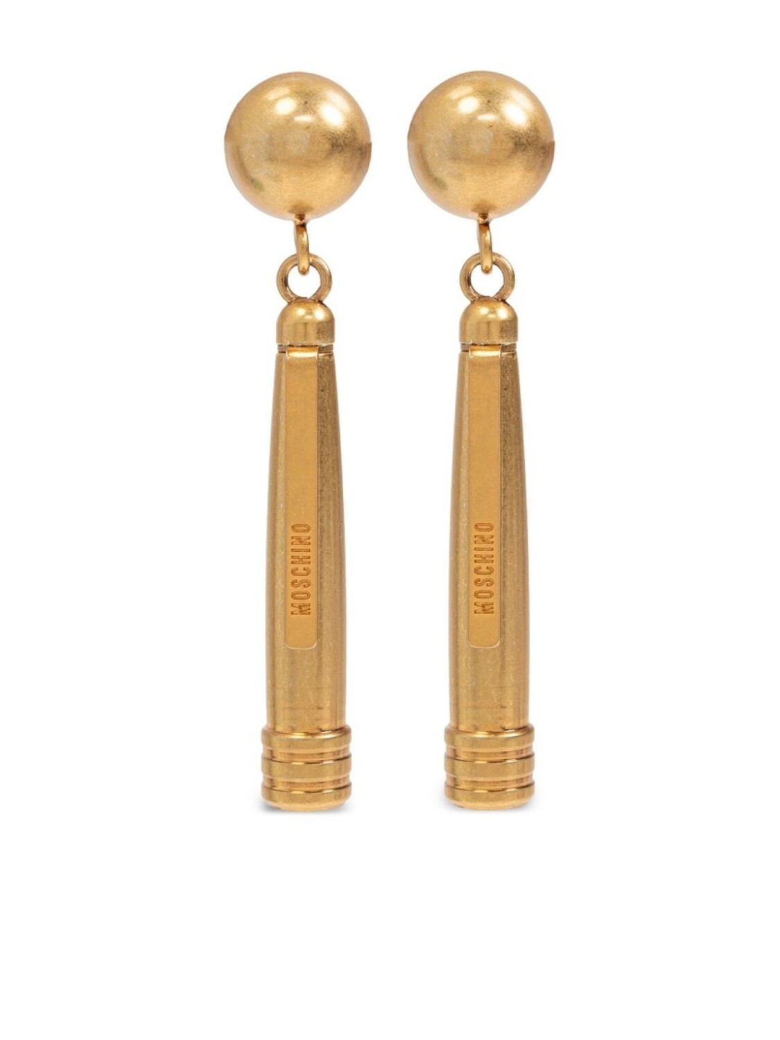 

Moschino серьги с гравировкой, золотой