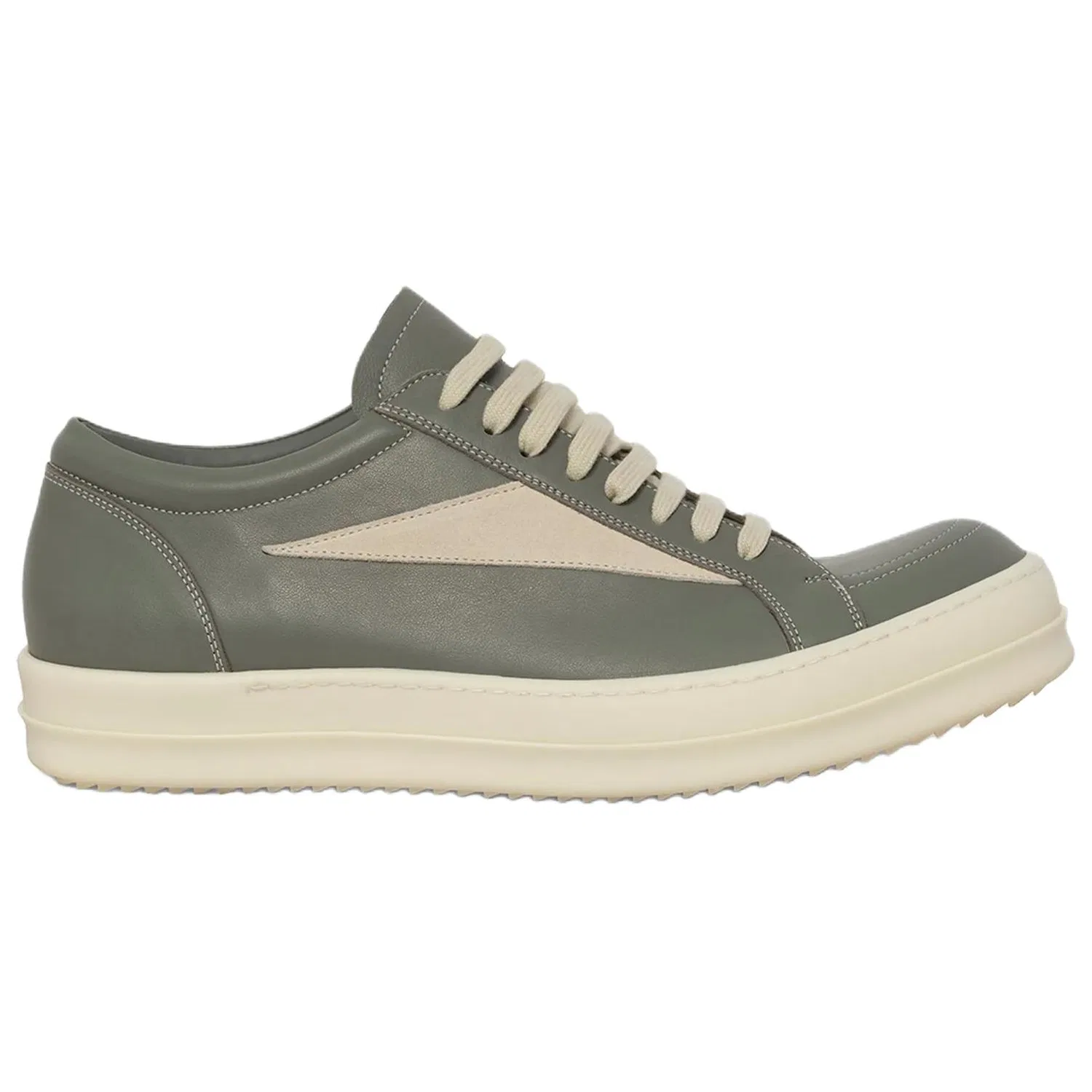 Кроссовки кожаные RICK OWENS /RO Low Gray Green — фото 3