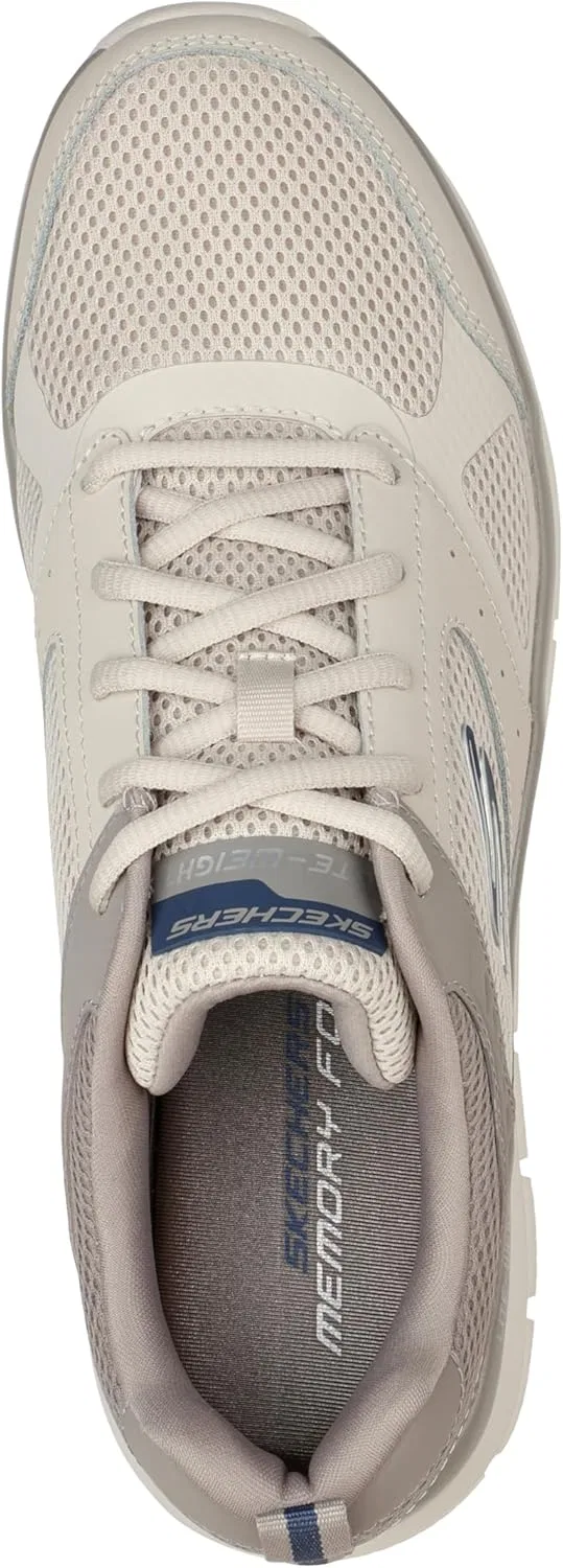 Мужские спортивные кроссовки Skechers Track Syntac, Taupe Leather Mesh Trim — фото 4
