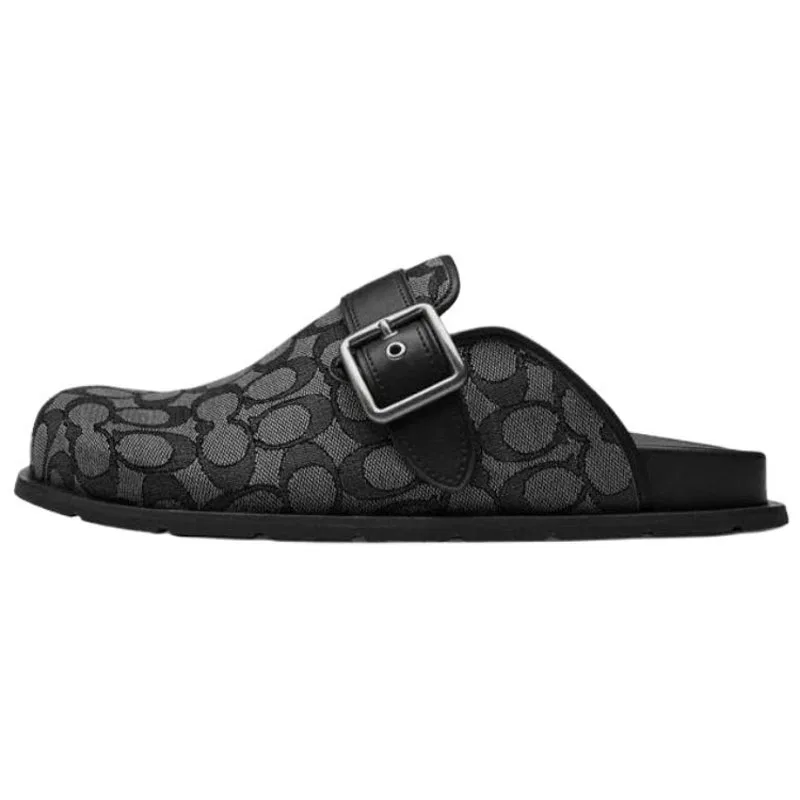 Закрытые тапочки кожаные COACH Original Shoe Box Included черные