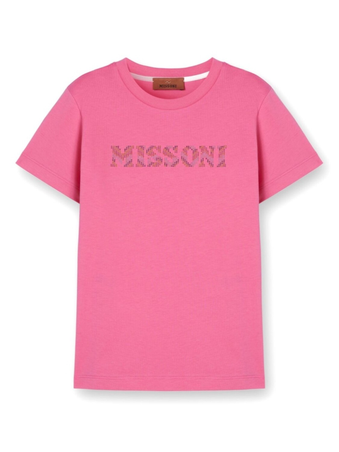 

Missoni Kids футболка с логотипом из стразов, розовый