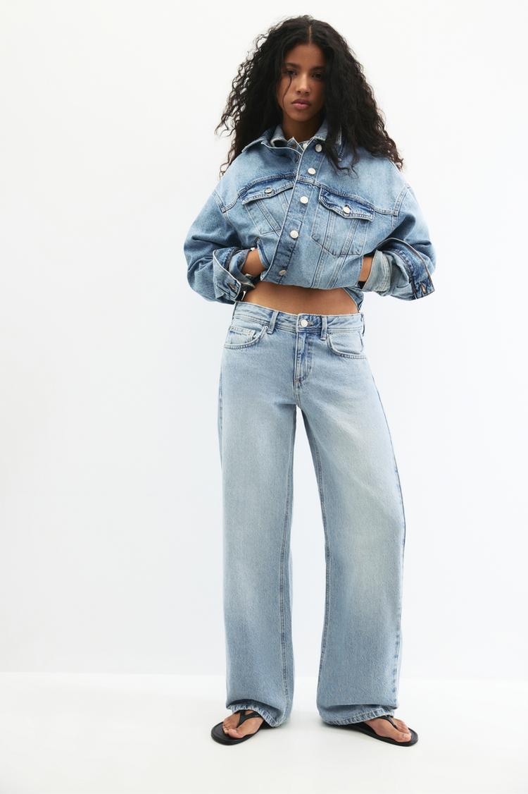 

Джинсы прямого кроя Pull And Bear, голубой