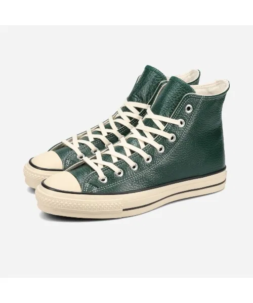 Унисекс кожаные кроссовки CONVERSE LEATHER ALL STAR J HI зелёные