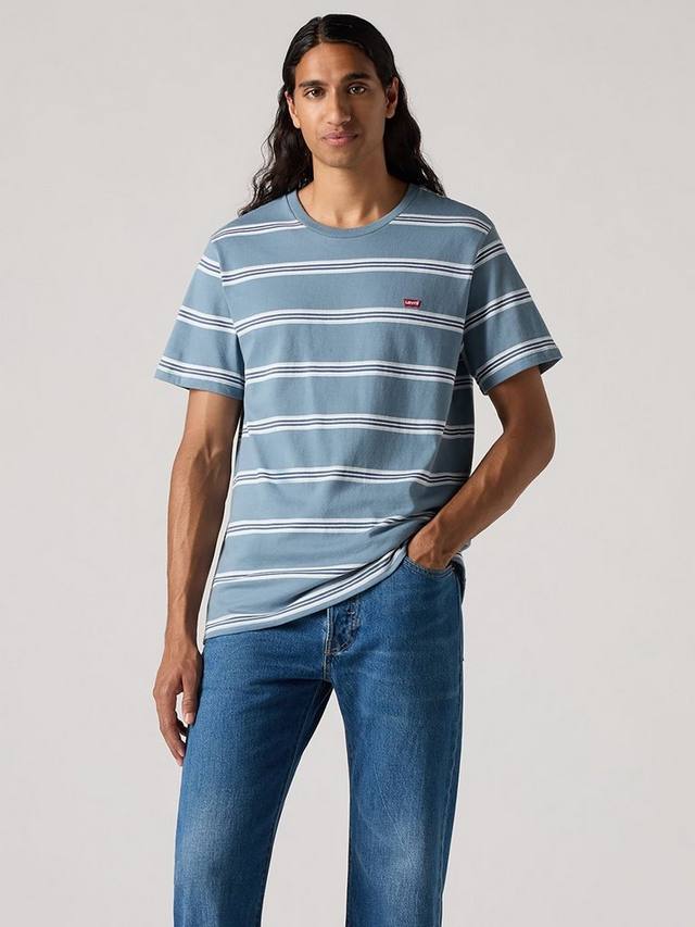 

Футболка в полоску из хлопка housemark обычного кроя с коротким рукавом Levi's, синий/белый