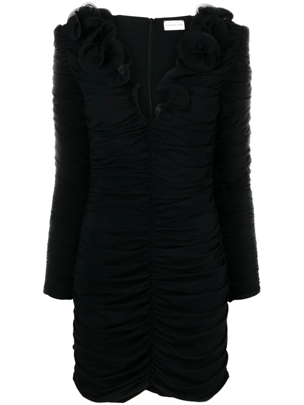 

Платье мини Flower с длинными рукавами Magda Butrym, черный