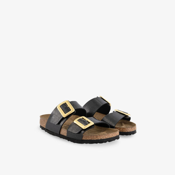 Сандалии Birkenstock Sydney на двух ремешках из кожи, черный — фото 3