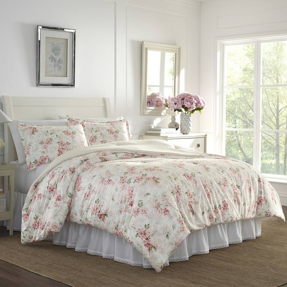 

Комплект одеял Laura Ashley Lifestyles с цветочным принтом глицинии, розовый