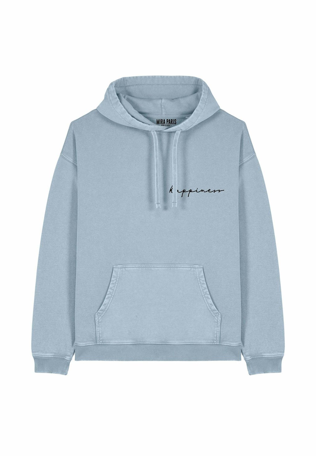 

Толстовка HAPPINESS EMBROIDERY UNISEX VINTAGE - Hoodie Mira Paris, светло-голубой