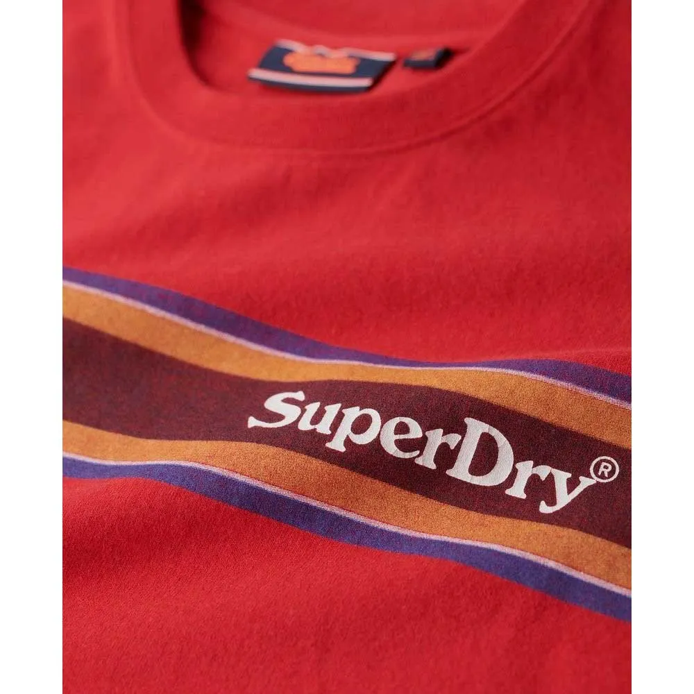 Футболка с коротким рукавом Superdry Venue Logo Stripe Relaxed, красный — фото 2