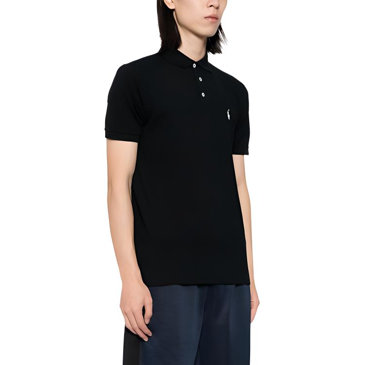 Свободная поло Slim Fit Polo Ralph Lauren, черный — фото 3