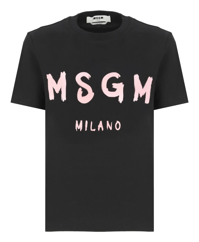

Хлопковая футболка с логотипом Msgm, черный