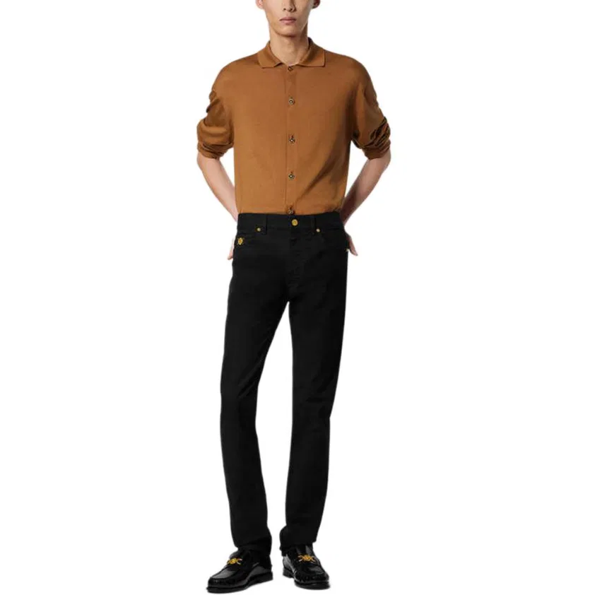 Джинсы VERSACE Slim Fit черные — фото 3