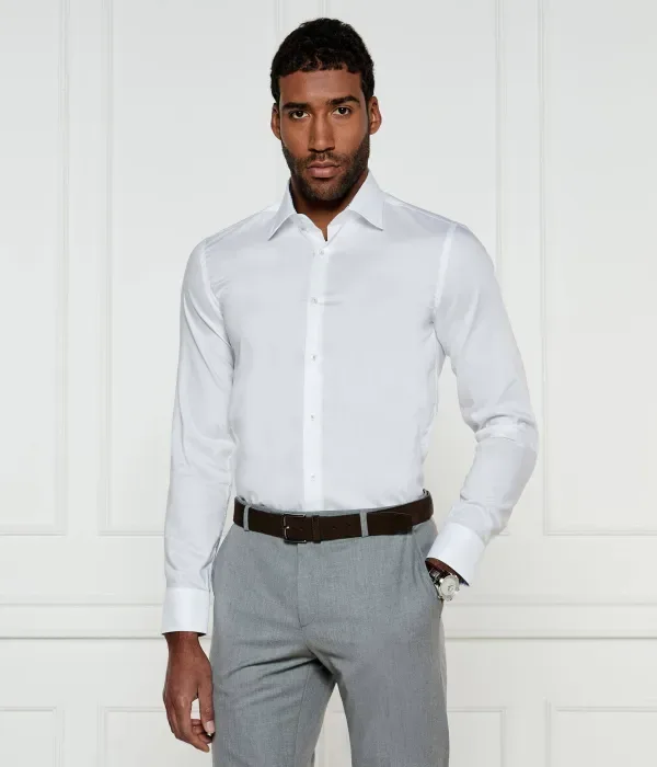 Рубашка H-HANK-kent-C3-214 slim fit Boss, белый