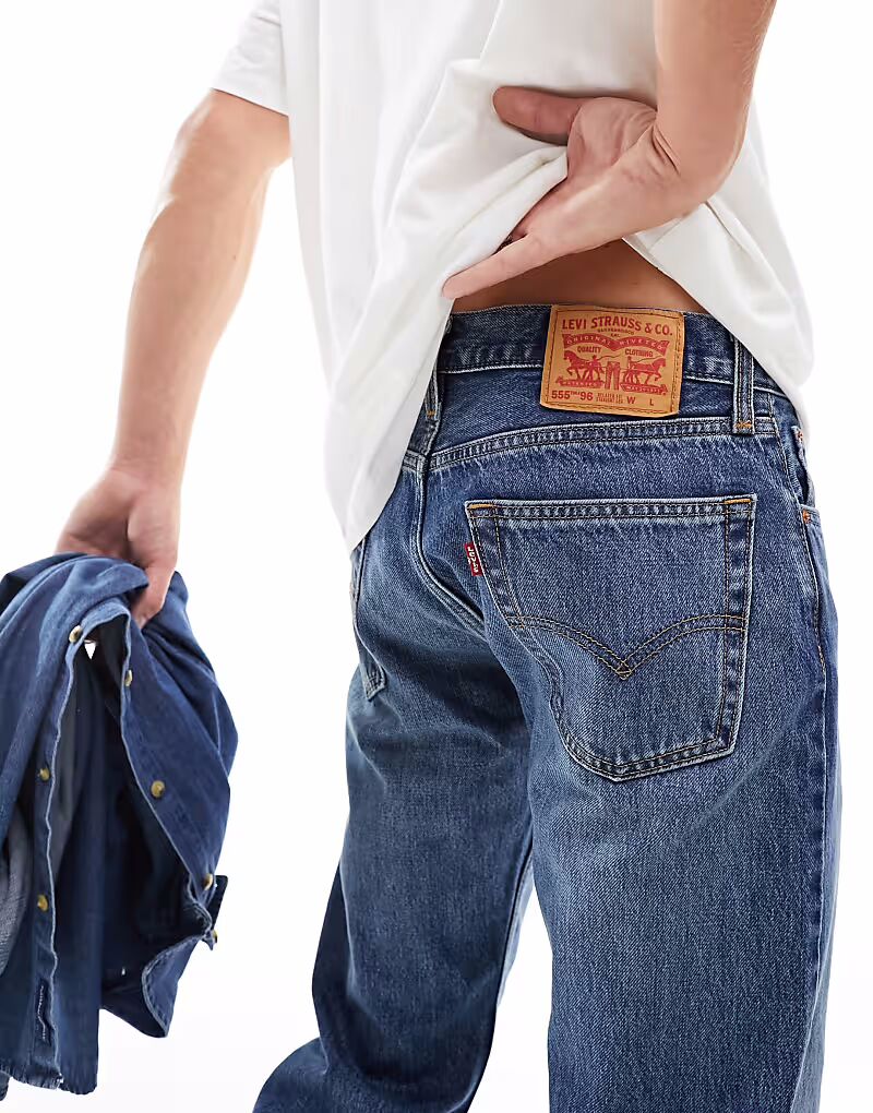Джинсы 555 '96 свободного прямого кроя средне-синего цвета Levi'S — фото 2