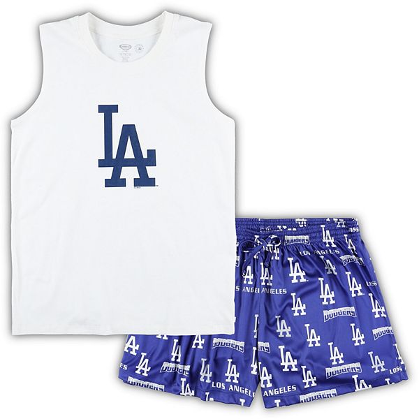 

Женский комплект для сна: майка и шорты plus size concepts sport white/royal los angeles dodgers Unbranded