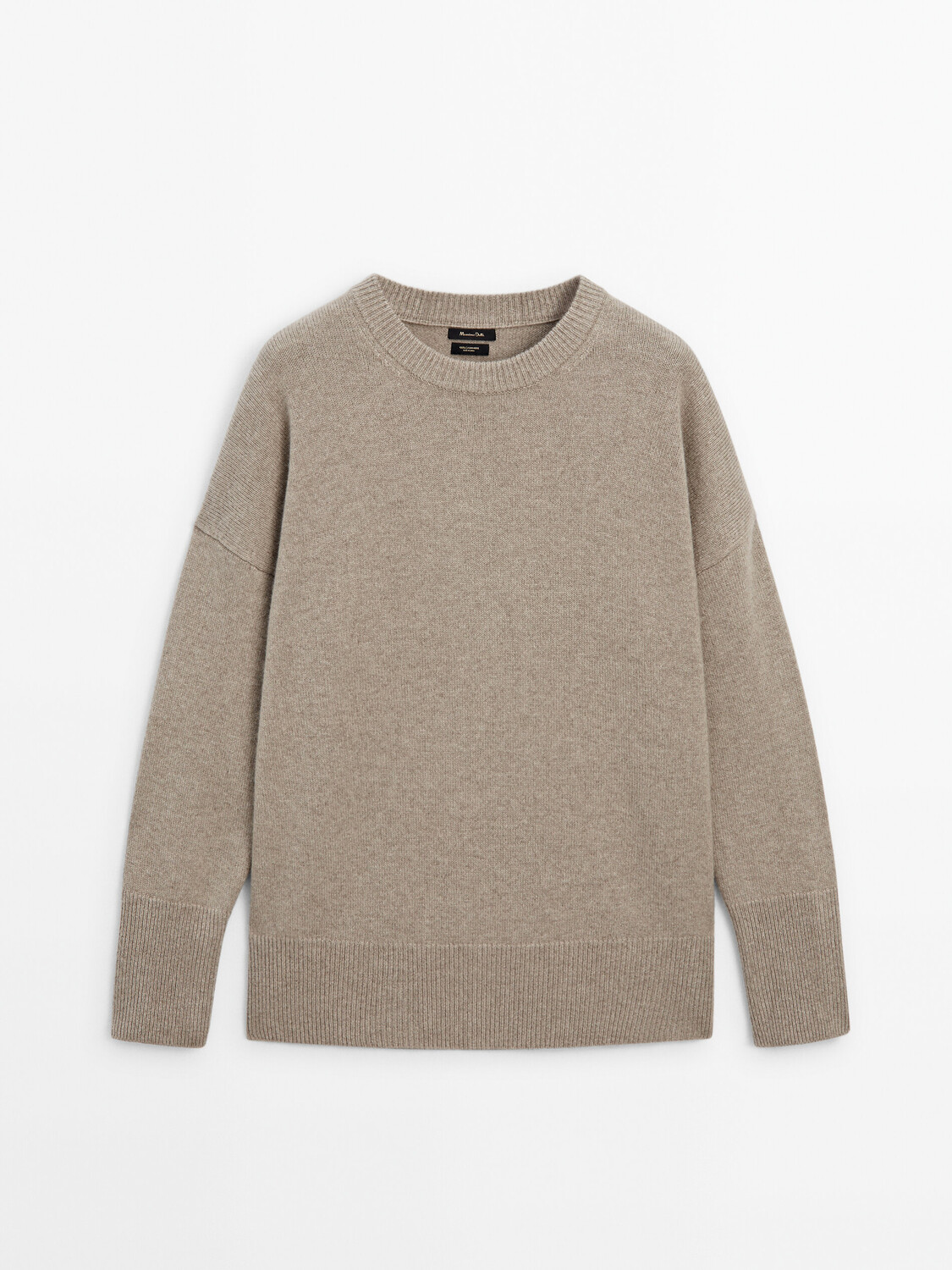 

Свитер с круглым вырезом из 100% кашемира Massimo Dutti, коричневый
