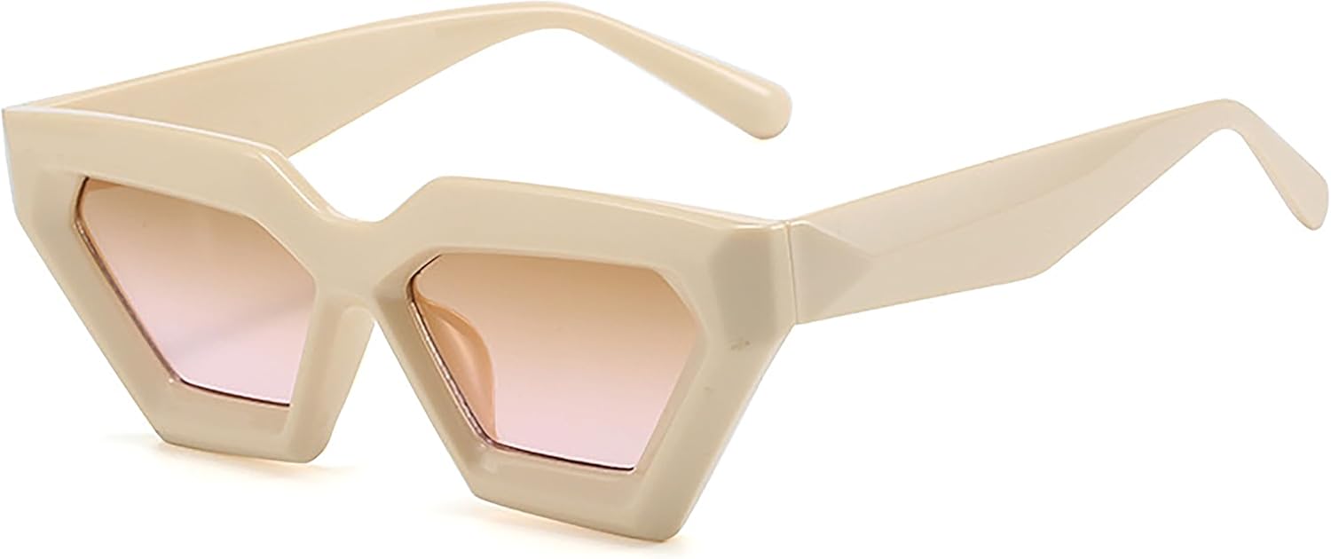 

Модные женские солнцезащитные очки в форме треугольника «кошачий глаз» с толстой оправой в стиле ретро, ​​с защитой от УФ-излучения UV400, изготовленные из пластика Generic, G