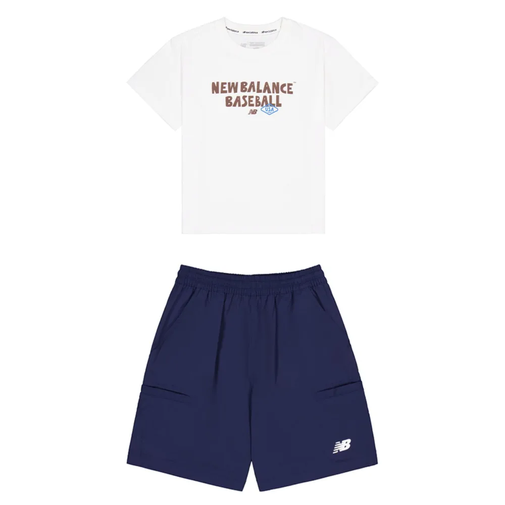 Повседневная спортивная одежда для детей 3-7 лет New Balance, White+Blue — фото 3