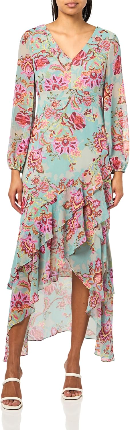 

GUESS Женское платье Sheila с длинными рукавами, Serene Mosaic