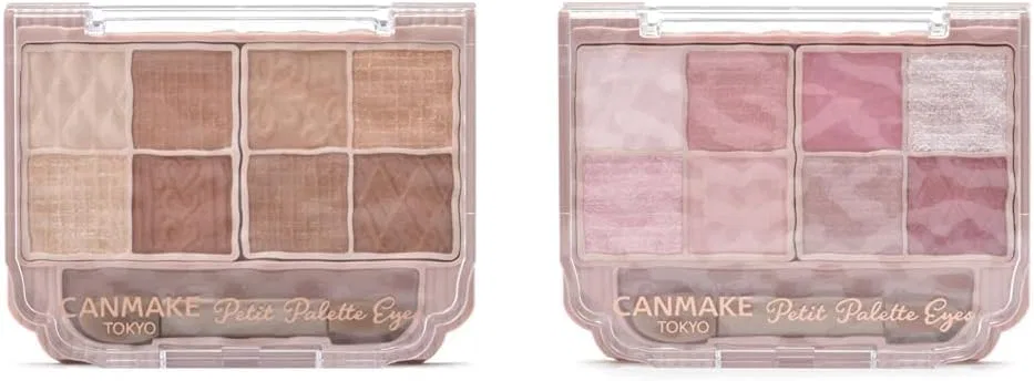Набор теней для век Canmake Petit Palette Eyes 04 Amando Brulee + 03 Mignonne Ribbon, 2 г, розовый
