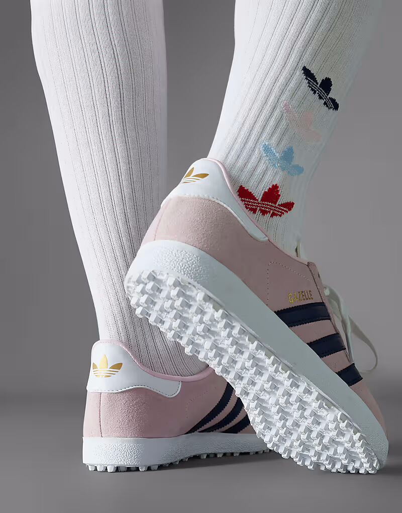 Кроссовки для гольфа Adidas Originals Gazelle без шипов в прозрачно-розовом цвете Adidas Performance — фото 3