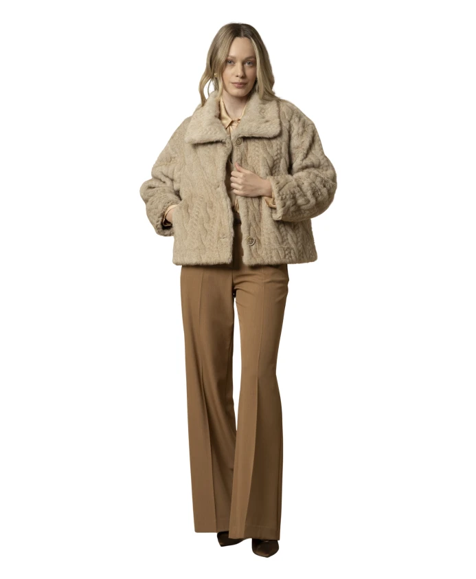 

Стильное вязаное пальто длиной до пояса Kocca, коричневый