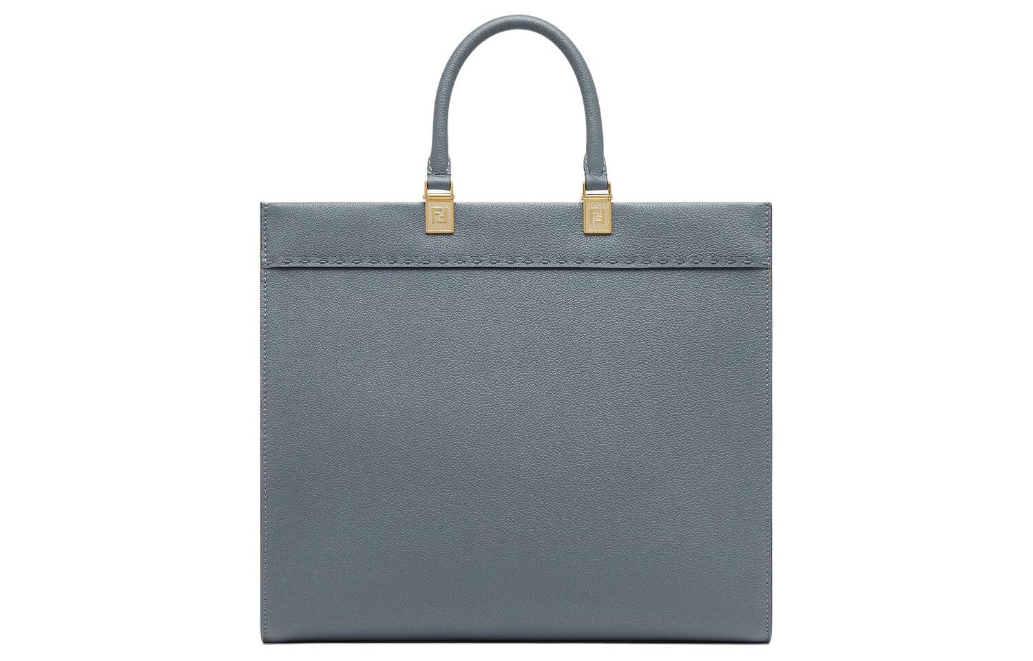 FENDI Сумка-шоппер из телячьей кожи среднего размера женская синяя — фото 3