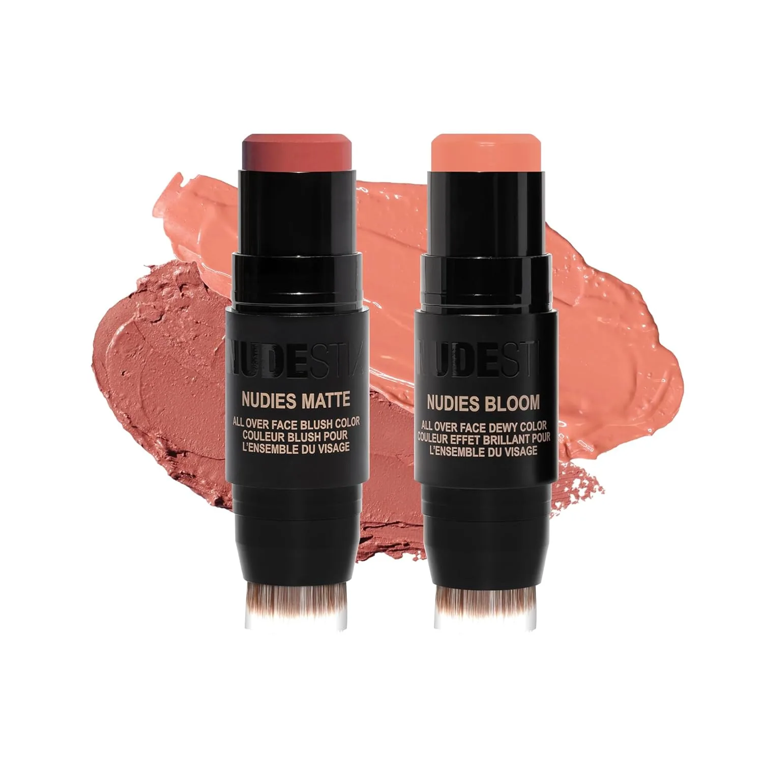 Набор кремовых румян-стиков Nudestix Pretty Nude Skin Kit - 2 оттенка для щек, глаз и губ | Включает Nudies Matte и Nudies Bloom | Подходит для всех оттенков кожи, Body Language, Sweet Peach Peony — фото 3