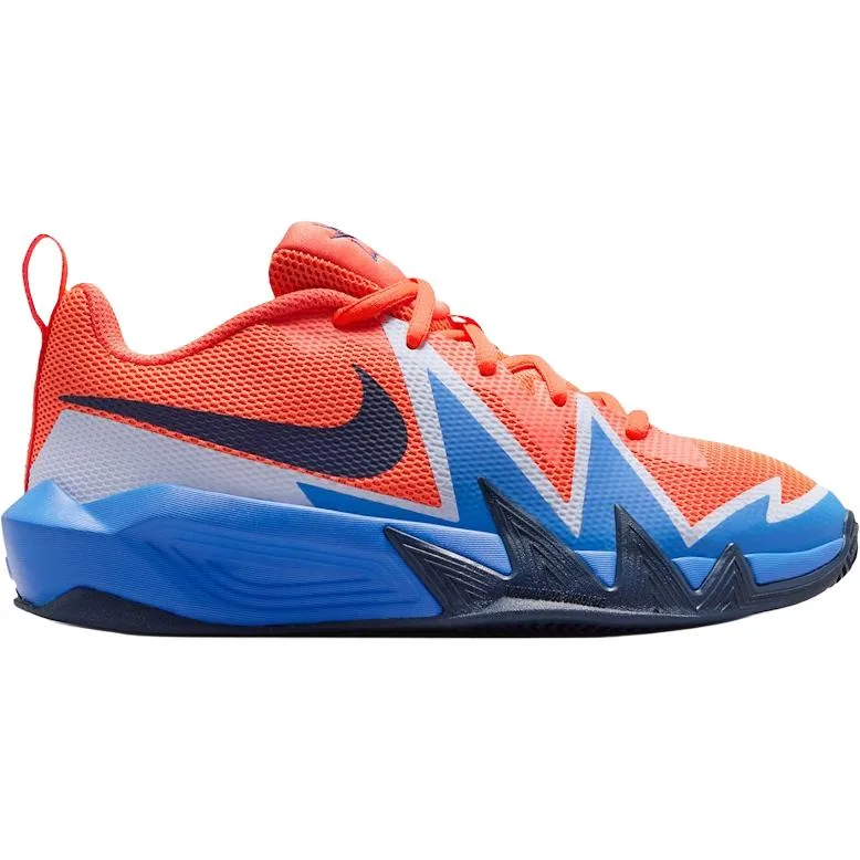Nike Детские баскетбольные кроссовки low top синие оранжевые — фото 3
