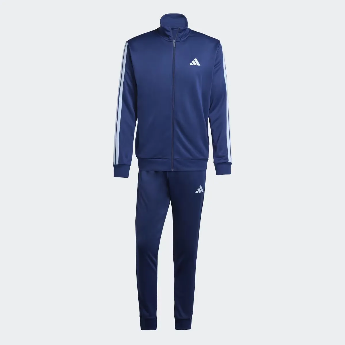 

Мужская спортивная одежда Базовая французская махра 3 полоски Adidas Спортивный костюм, синий