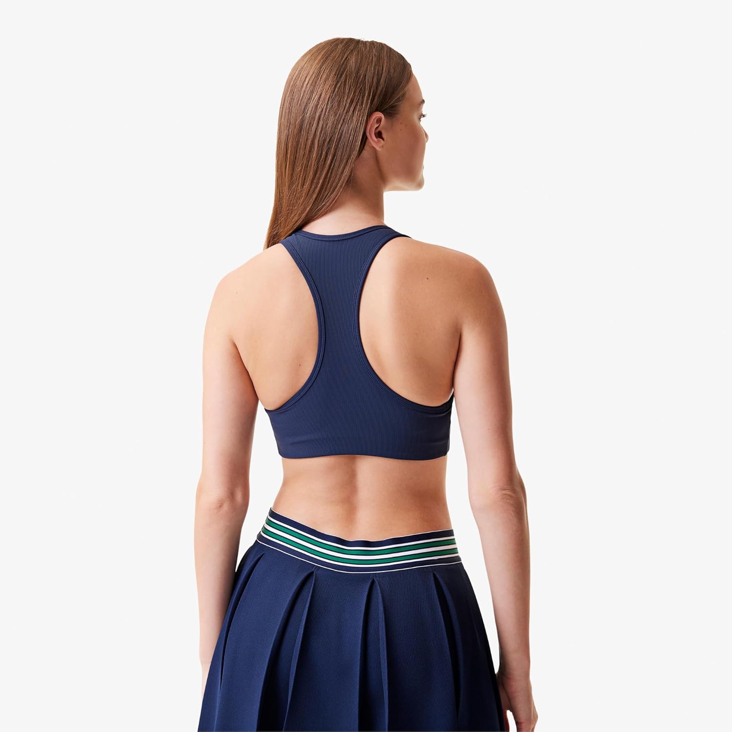 Женский спортивный бюстгальтер Lacoste x Bandier, Navy Blue, без застежки — фото 3