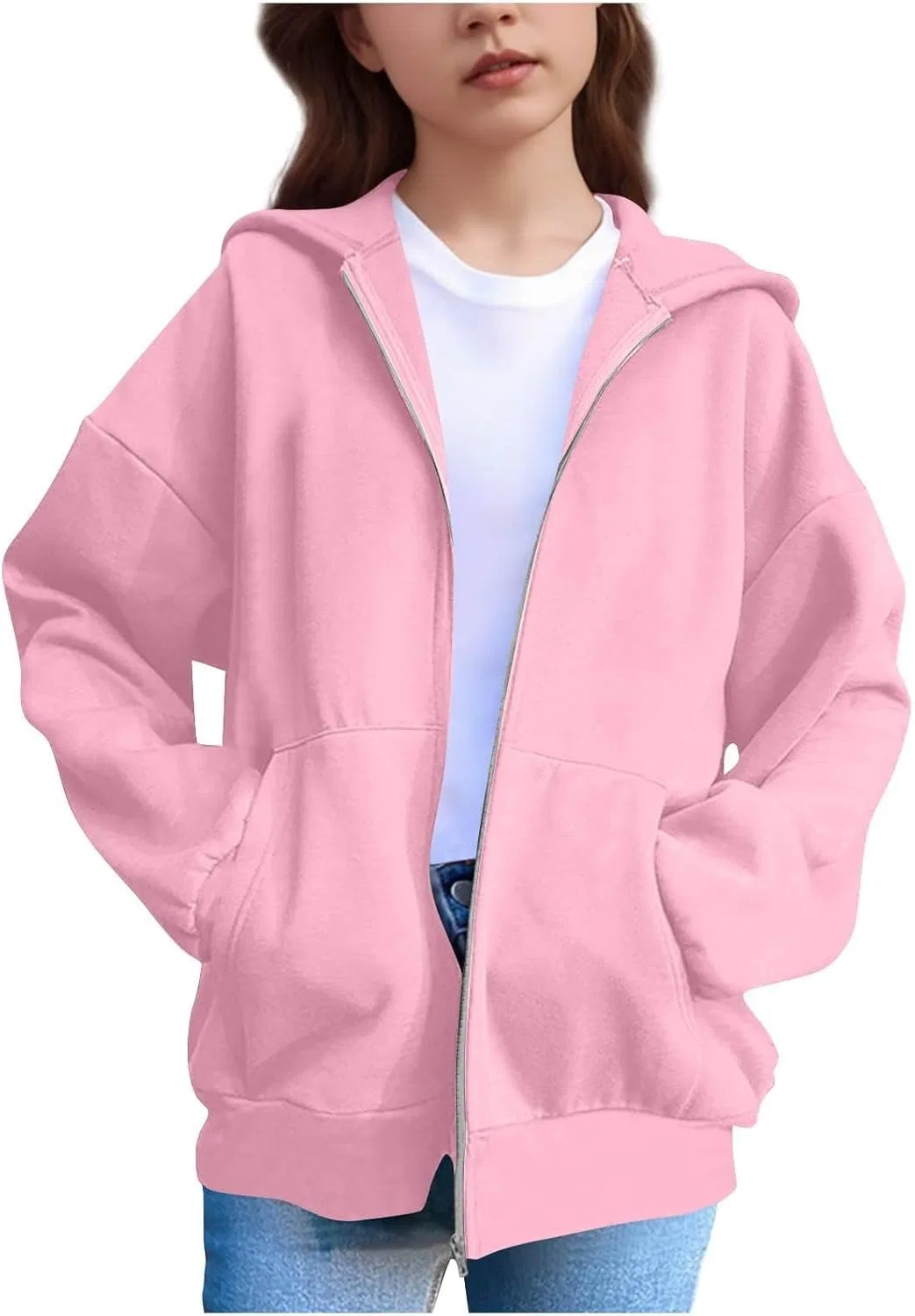 Детская толстовка на молнии, хлопок, Pink