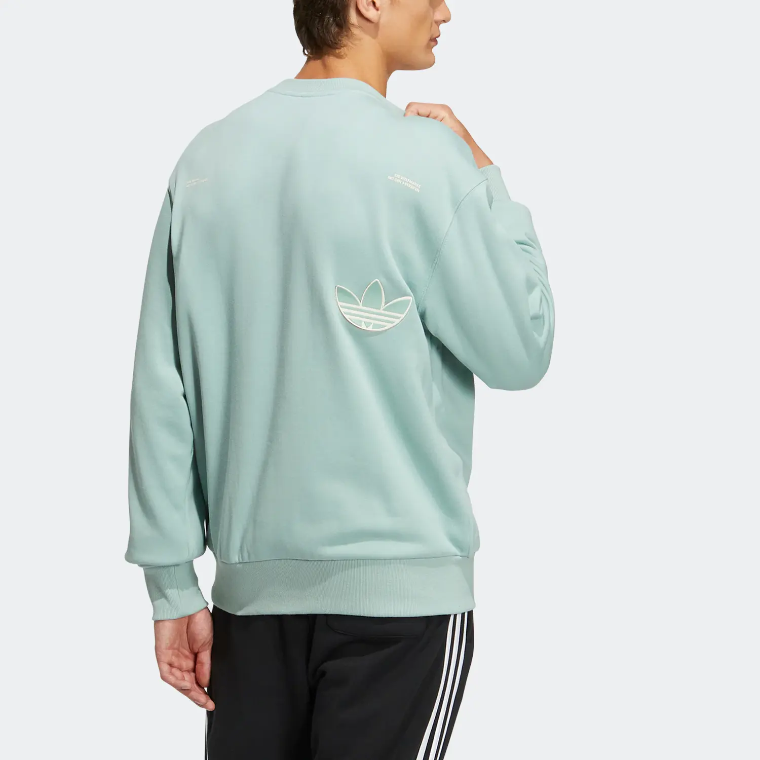 Толстовка унисекс циан Adidas Originals, голубой — фото 3