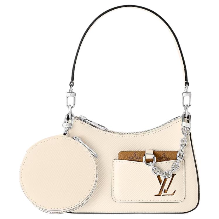 

LOUIS VUITTON Сумка на плечо Epi Grain из коровьей кожи, сумка через плечо, женская, белая