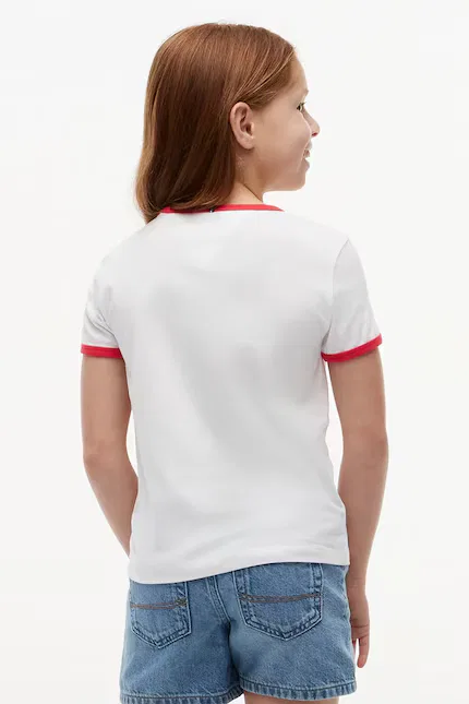 Футболка хлопковая ringer Tommy Hilfiger, белый — фото 3