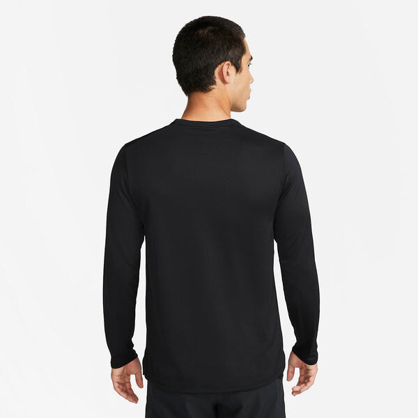 Футболка майка для бега с длинным рукавом miler dri fit uv Nike, черный — фото 2