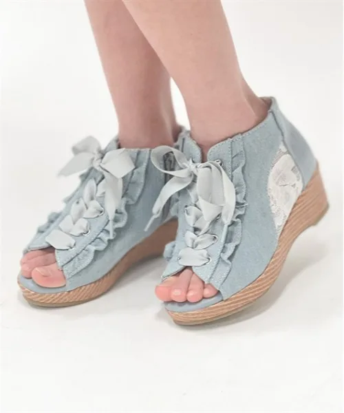 Сандалии с ремешками Wedge Sole axes femme kids синие