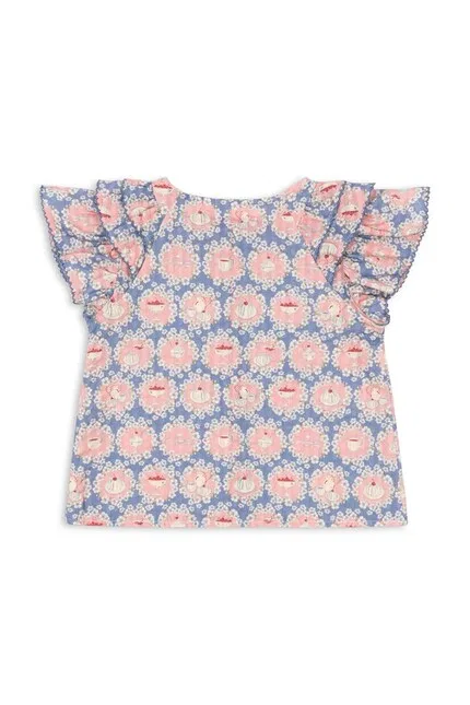Блузка с воланами KIM FRILL SS SHIRT Konges Sløjd, мультиколор — фото 3