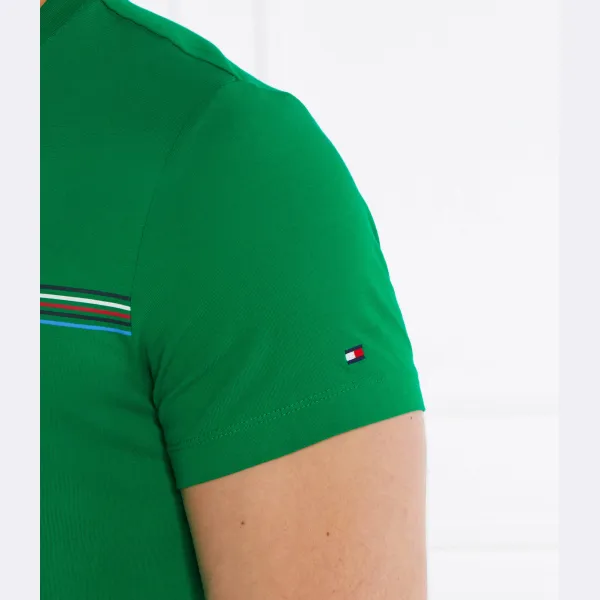 Облегающая футболка Tommy Hilfiger, зеленый — фото 4