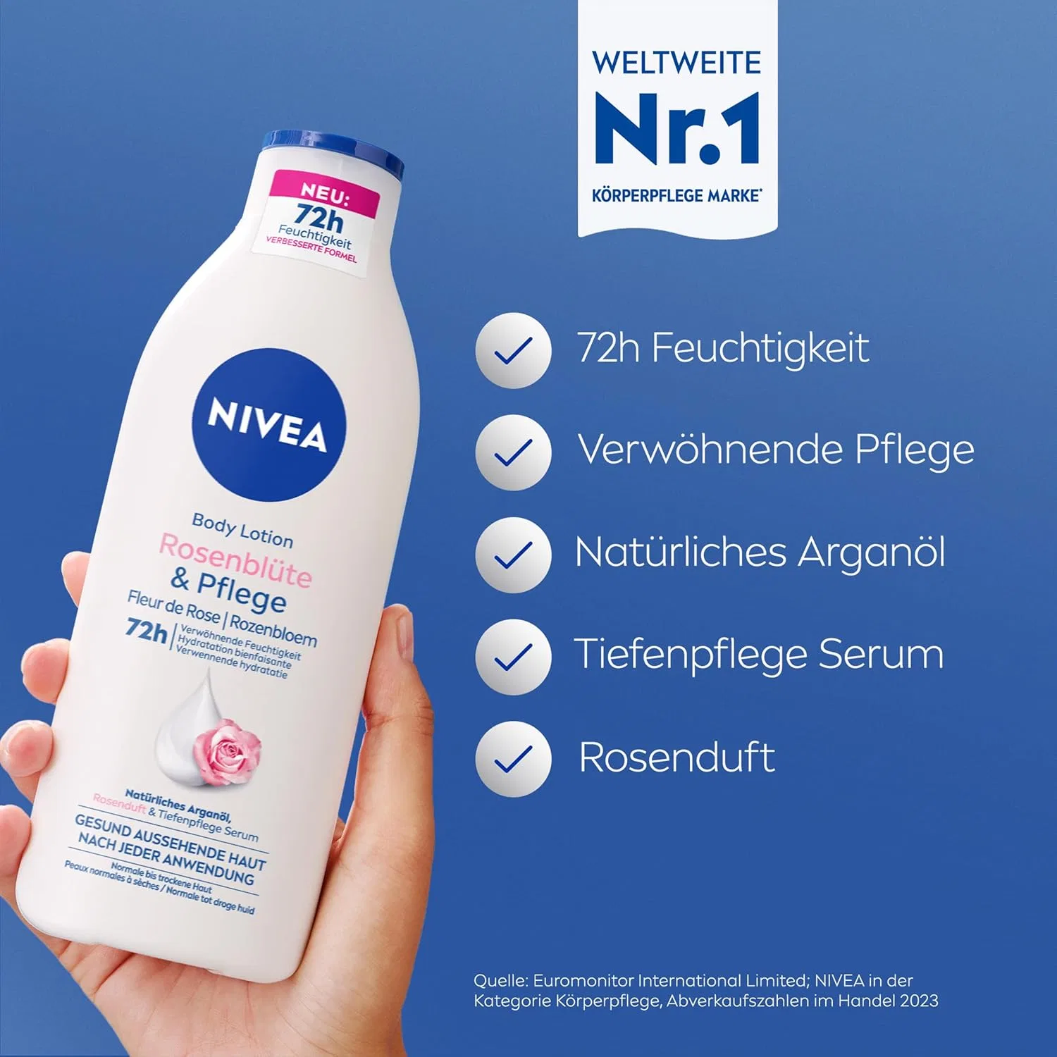 Лосьон для тела «Rose Petal & Care» с аргановым маслом от NIVEA Nivea, White — фото 2