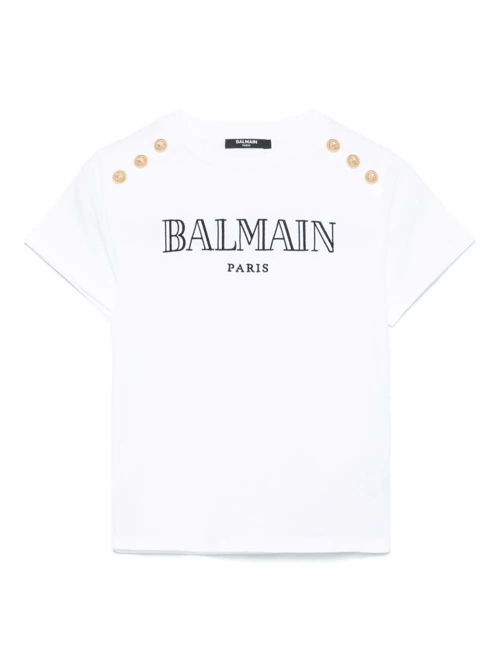 

Футболка с вышитым логотипом Balmain Kids, белый