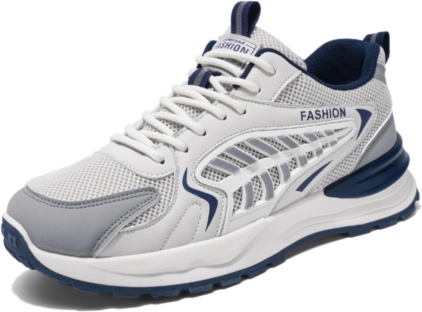 

Мужские модные дышащие кроссовки на шнуровке с сеткой, повседневные платформенные беговые теннисные кроссовки для спорта, тренажерного зала, тренировок и прогулок Netehadi, серый
