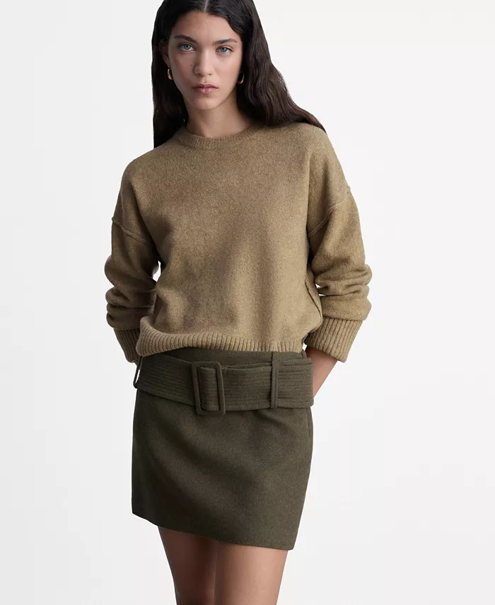 

Женский свитер с закатанными рукавами MANGO, зеленый