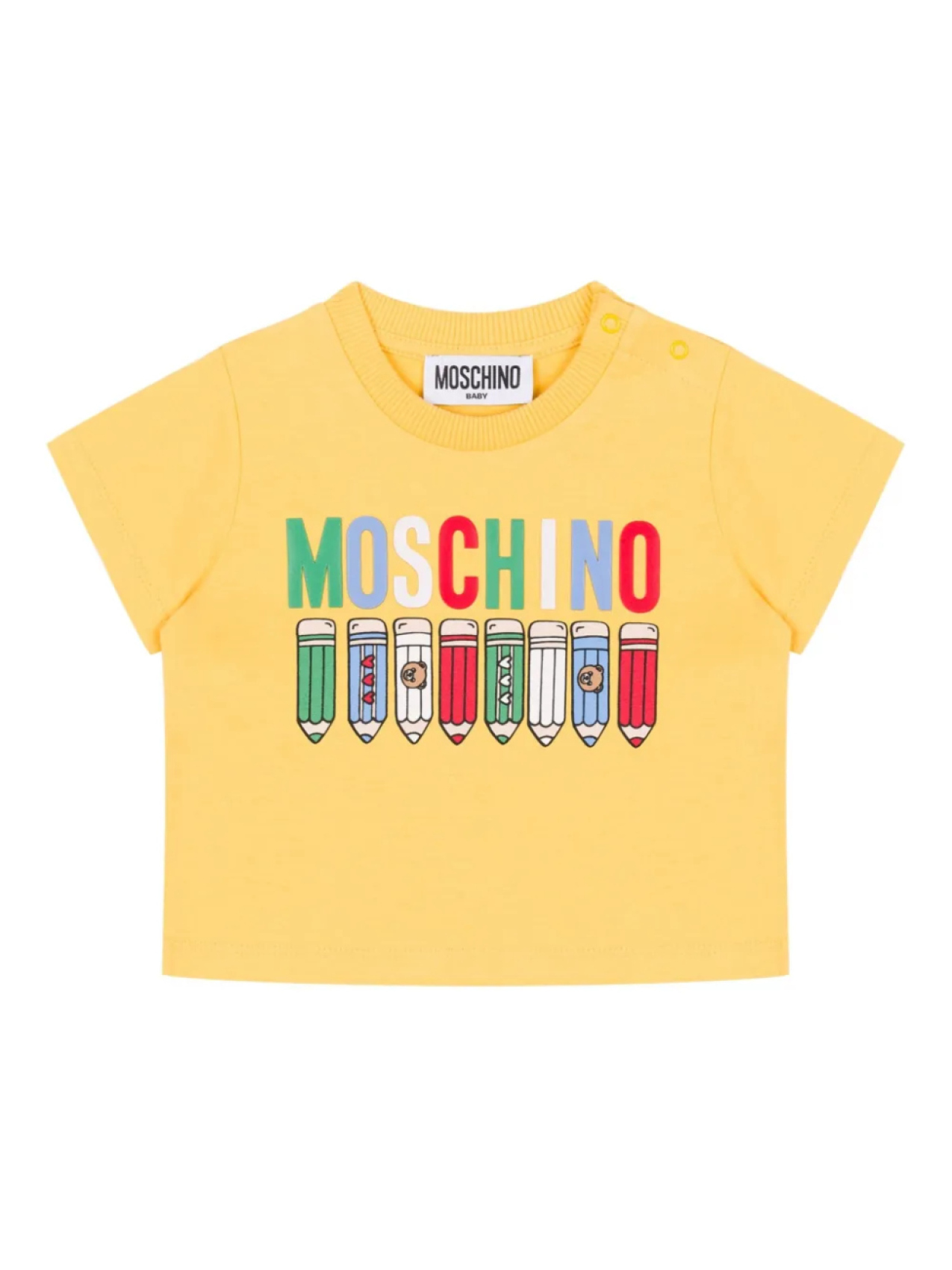 

Футболка с графическим принтом и короткими рукавами Moschino Kids, желтый