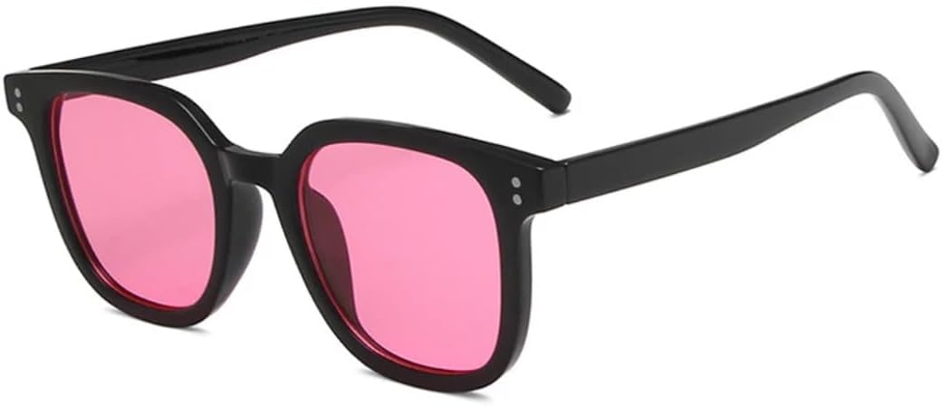 

Модные солнцезащитные очки для женщин с прозрачными линзами цвета океана, защита от УФ-излучения UV400; для мужчин в стиле ретро с заклепками, оранжево-розовые UUPTTPL, Black Pink