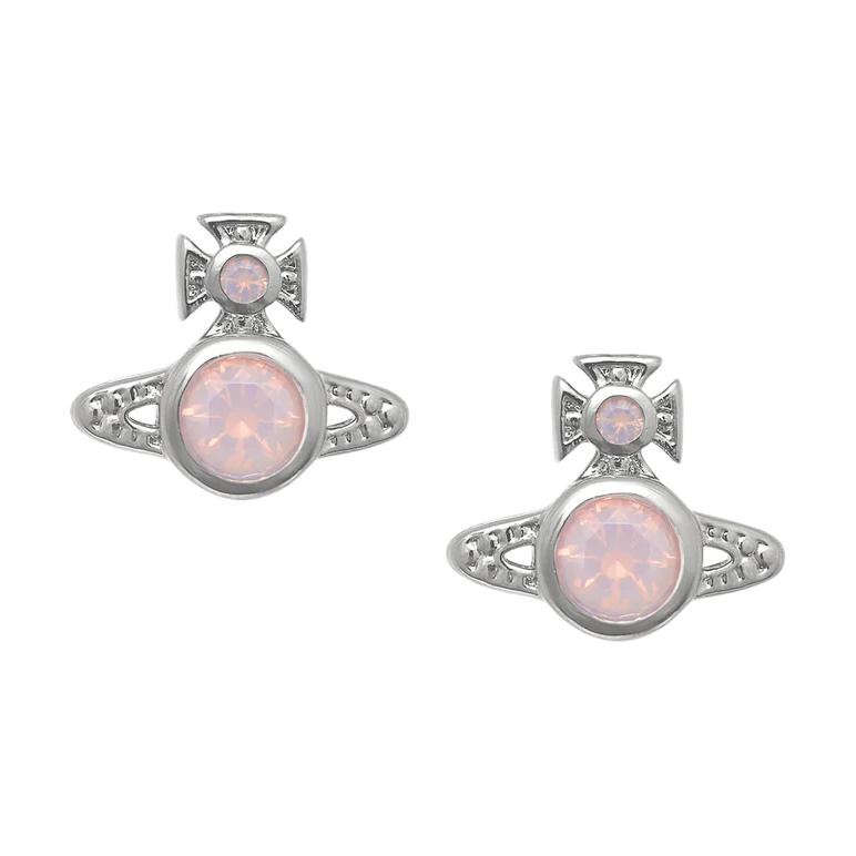 

Vivienne Westwood Кубический цирконий, латунь, серебряное покрытие платиновые серьги-гвоздики унисекс pink/silver