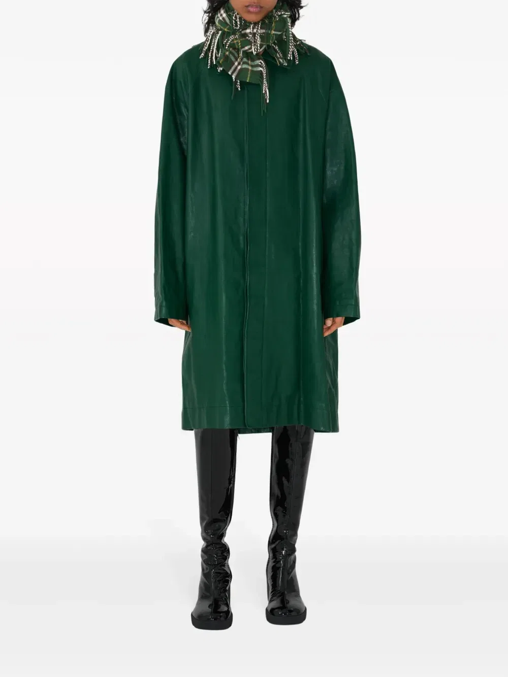 Пальто Burberry, длинное, зеленое — фото 2