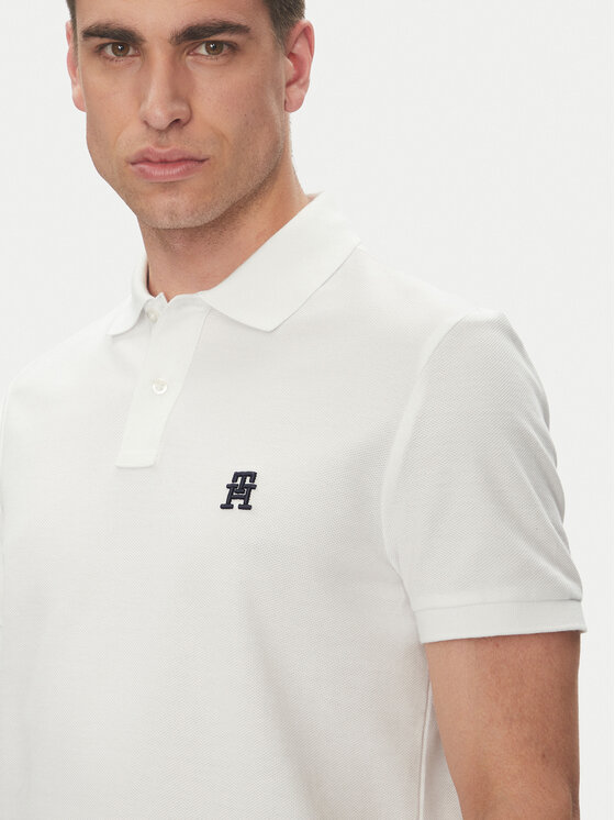 Рубашка поло стандартный крой MW0MW33167 Tommy Hilfiger, белый — фото 4